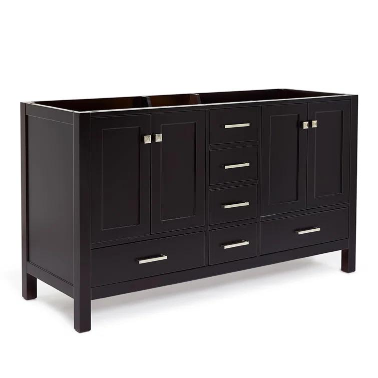 Ariel A061d-Bc Cambridge 60" Double Free Standing Vanity Cabinet Only - Brown