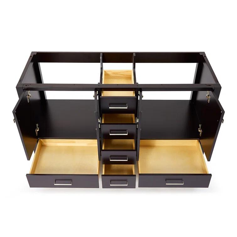 Ariel A061d-Bc Cambridge 60" Double Free Standing Vanity Cabinet Only - Brown