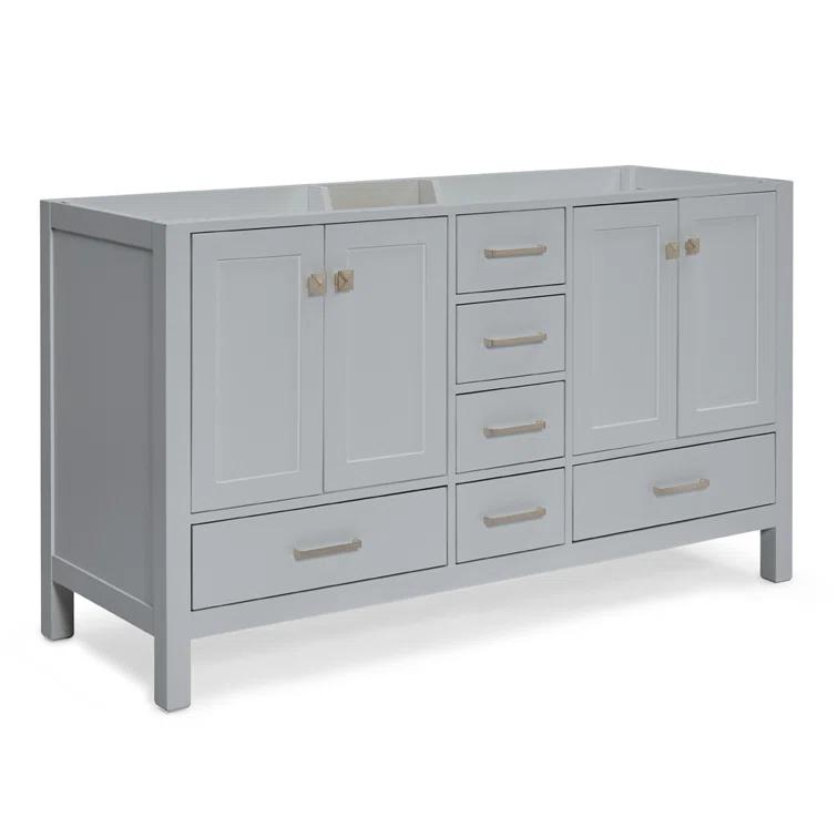 Ariel A061d-Bc Cambridge 60" Double Free Standing Vanity Cabinet Only - Grey