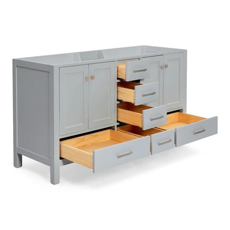 Ariel A061d-Bc Cambridge 60" Double Free Standing Vanity Cabinet Only - Grey