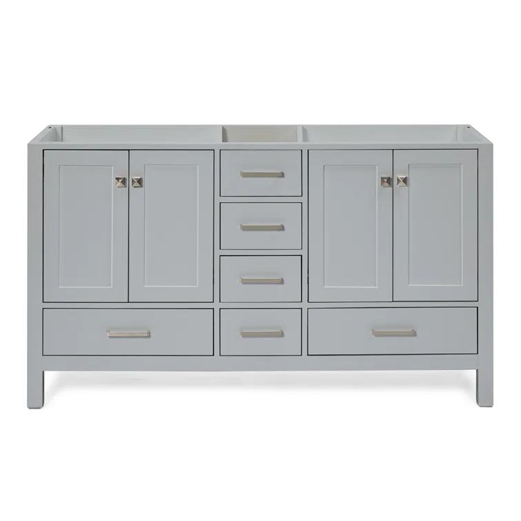 Ariel A061d-Bc Cambridge 60" Double Free Standing Vanity Cabinet Only - Grey
