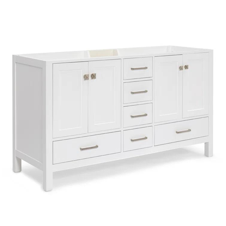 Ariel A061d-Bc Cambridge 60" Double Free Standing Vanity Cabinet Only - White