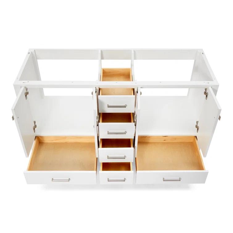 Ariel A061d-Bc Cambridge 60" Double Free Standing Vanity Cabinet Only - White
