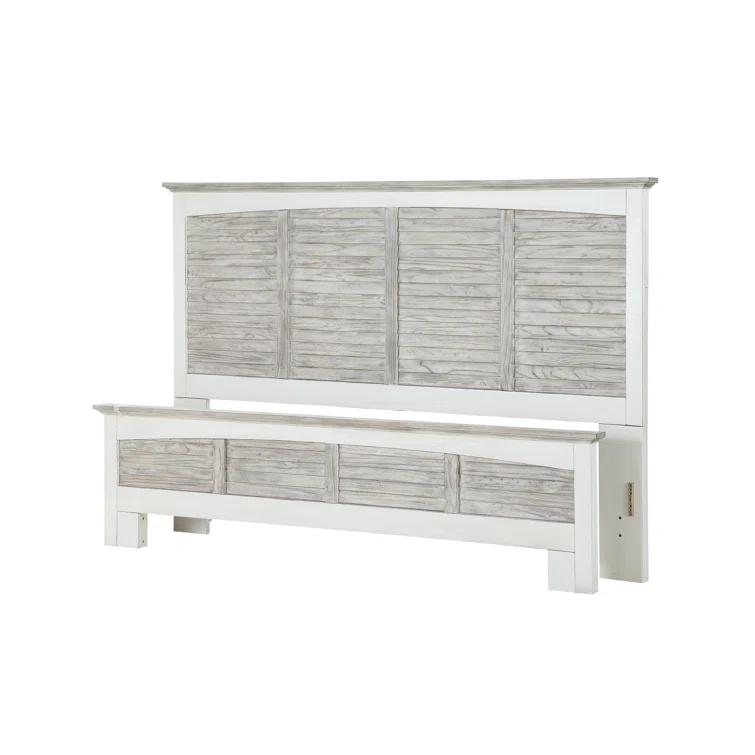 Charteris Solid Wood White Brown/Grey Panel Headboard