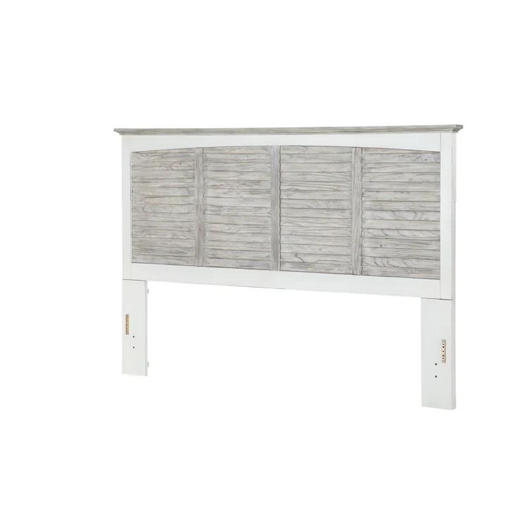 Charteris Solid Wood White Brown/Grey Panel Headboard