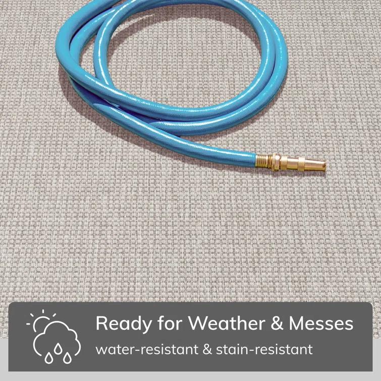 Medusa Clesha Solid Striped Border Indoor Outdoor Gray Ivory Flatweave Rug