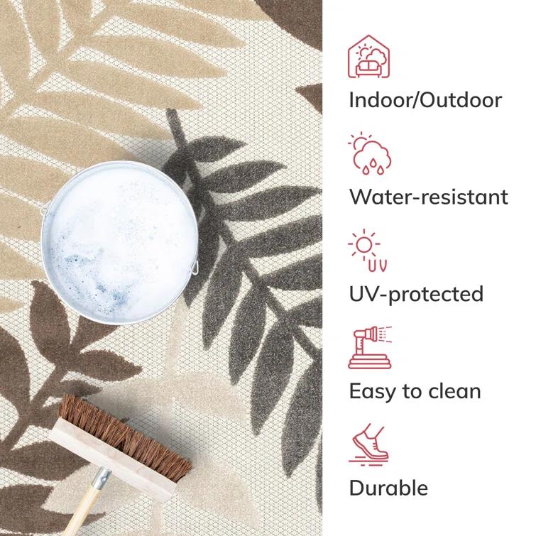 Dorado Mariah Modern Indoor / Outdoor Floral Ivory Hi-Lo Area Rug
