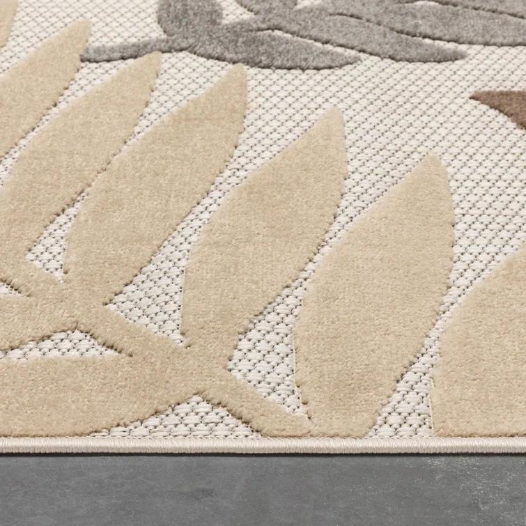 Dorado Mariah Modern Indoor / Outdoor Floral Ivory Hi-Lo Area Rug