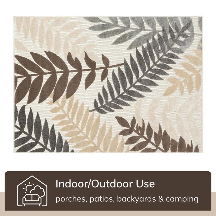Dorado Mariah Modern Indoor / Outdoor Floral Ivory Hi-Lo Area Rug