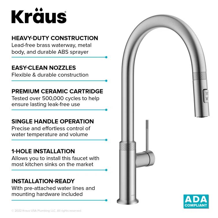 Kraus Oletto Single Handle High-arc Kitchen Faucet