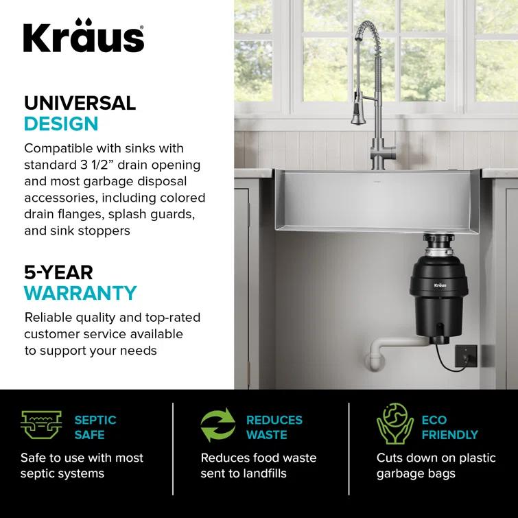 KRAUS Bellucci Workstation 32-in. Undermount Kitchen Sink with WasteGuard™ Garbage Disposal