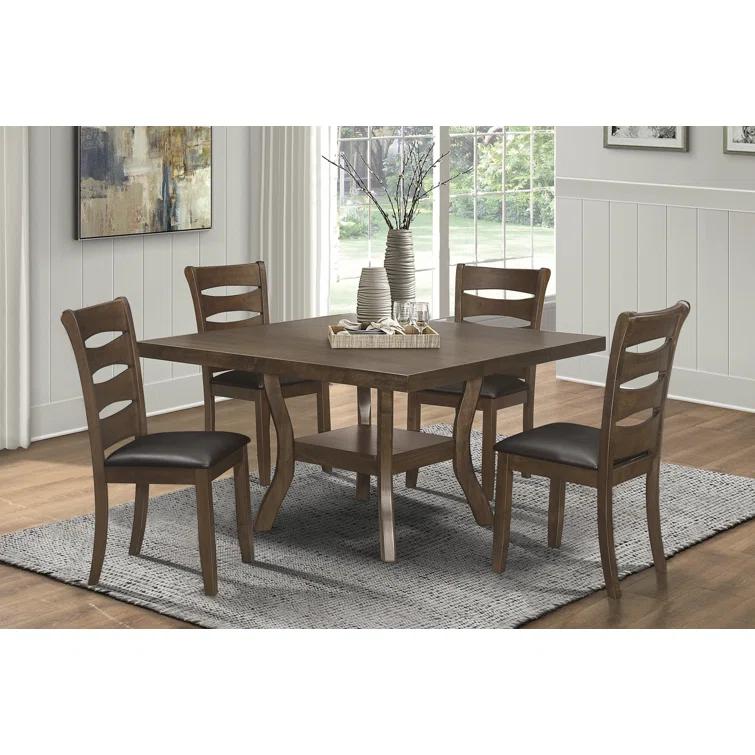 Red Barrel Studio® Transitional Dining Table with Lower Display Shelf and Extension Leaf for Dining Room & Reviews | Wayfair