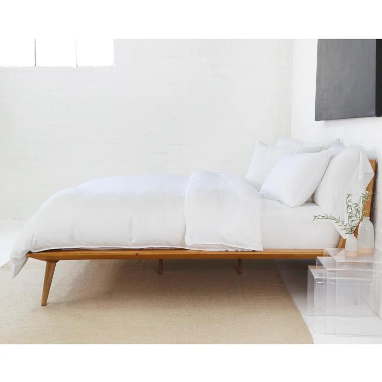 King White Belgian Linen Duvet Cover Set