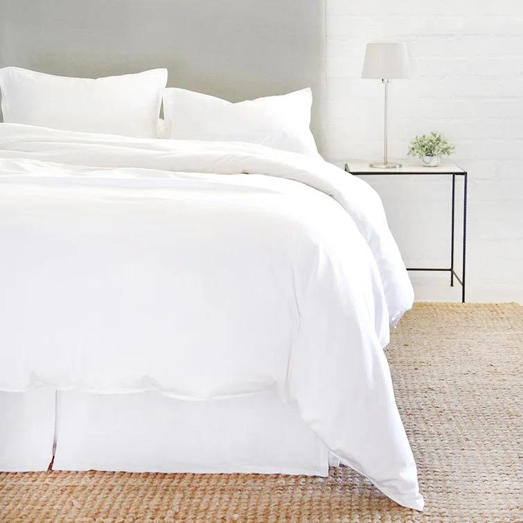 King White Belgian Linen Duvet Cover Set