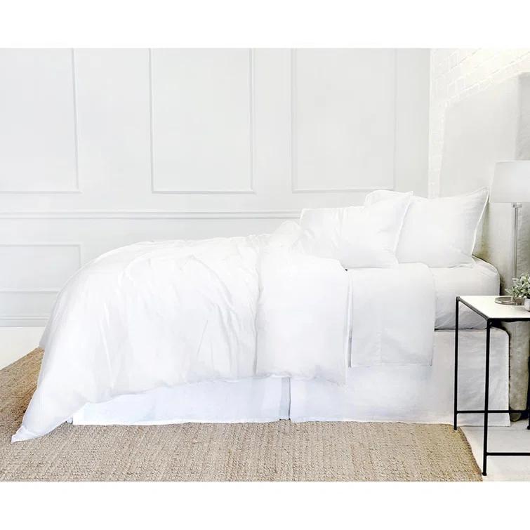 King White Belgian Linen Duvet Cover Set
