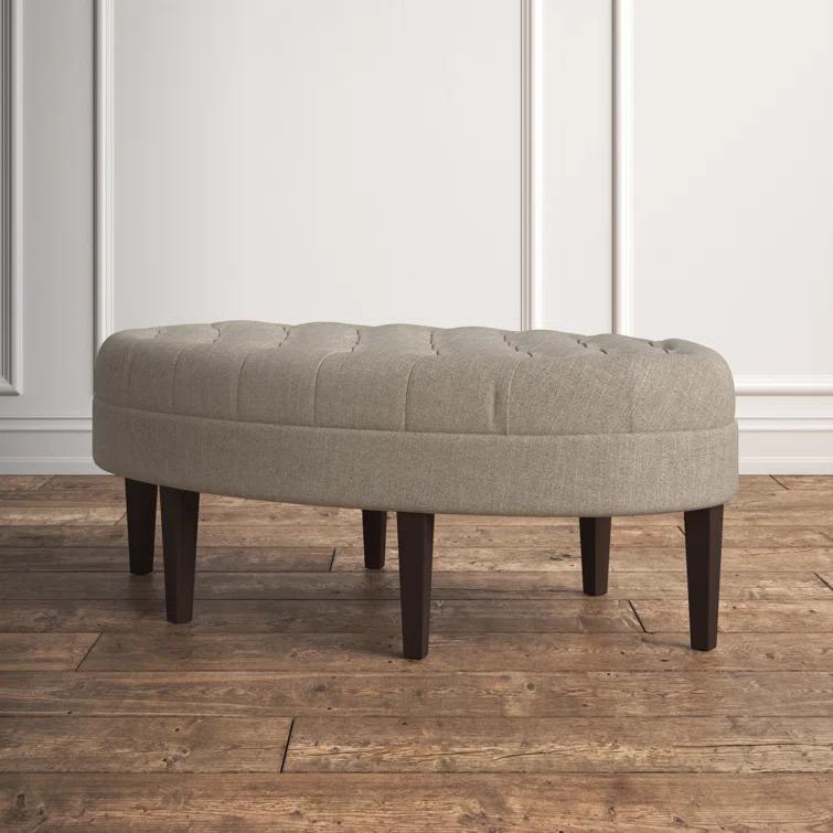 Martin Button Tufted Oval Cocktail Ottoman