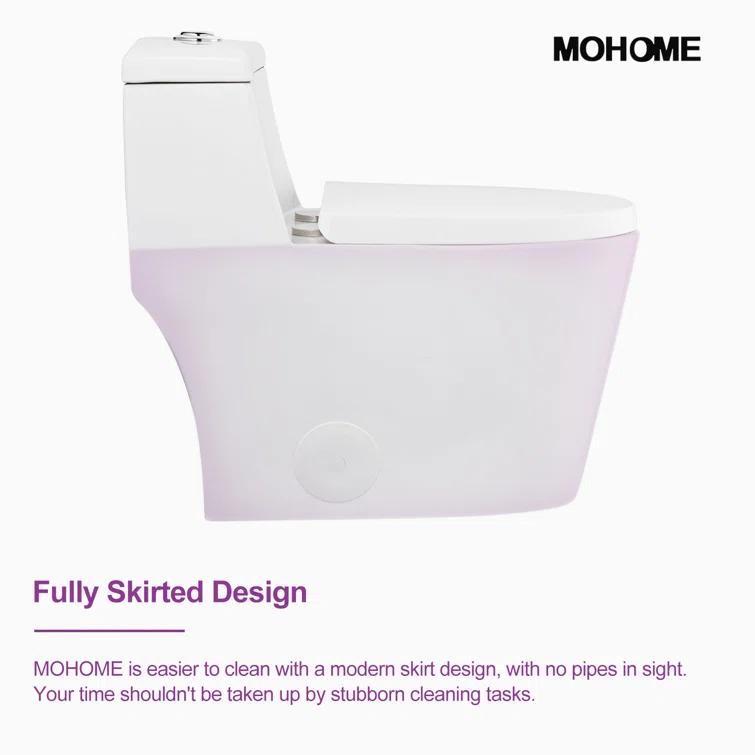 Greta Tornado Powerful Flush One-Piece Toilet, 1.28 GPF Elongated Floor Mounted
