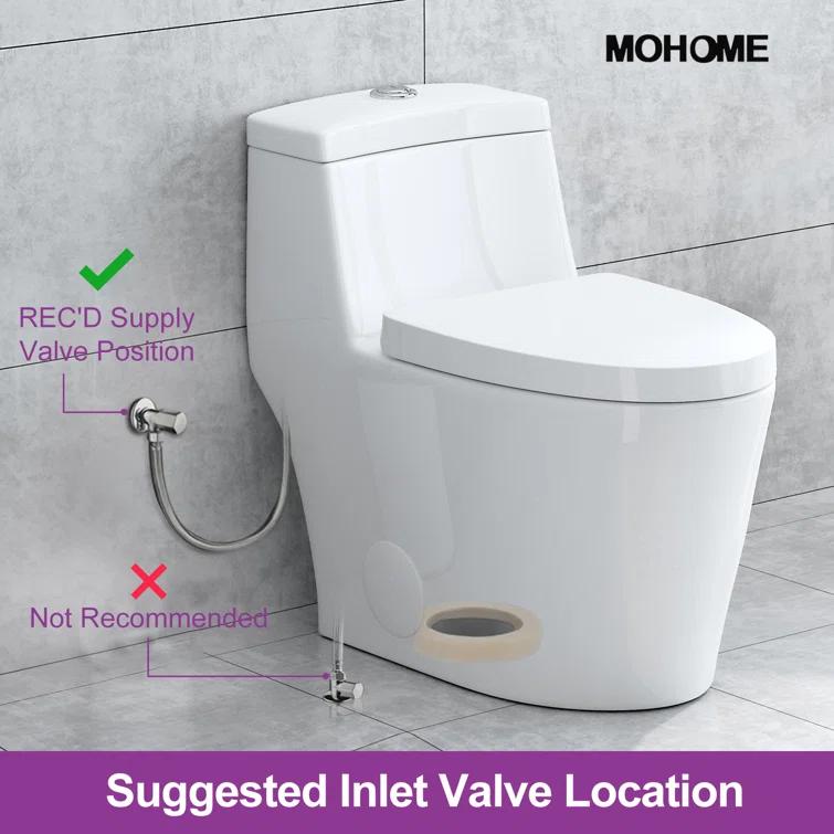 Greta Tornado Powerful Flush One-Piece Toilet, 1.28 GPF Elongated Floor Mounted