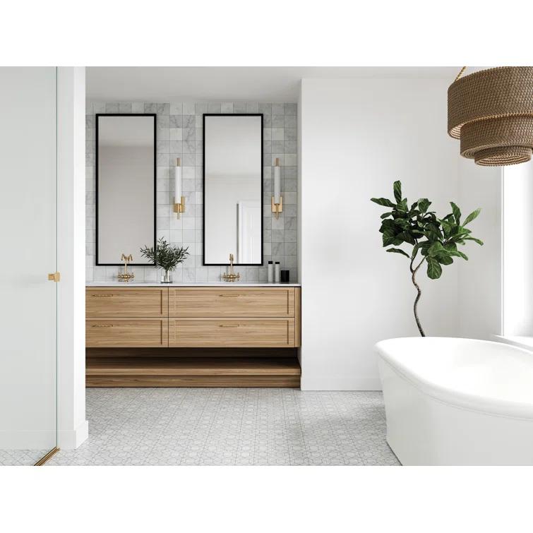 Bedrosians Monet Honed 11.75'' x 11.75'' Straight Edge Marble Mosaic Sheet Tile