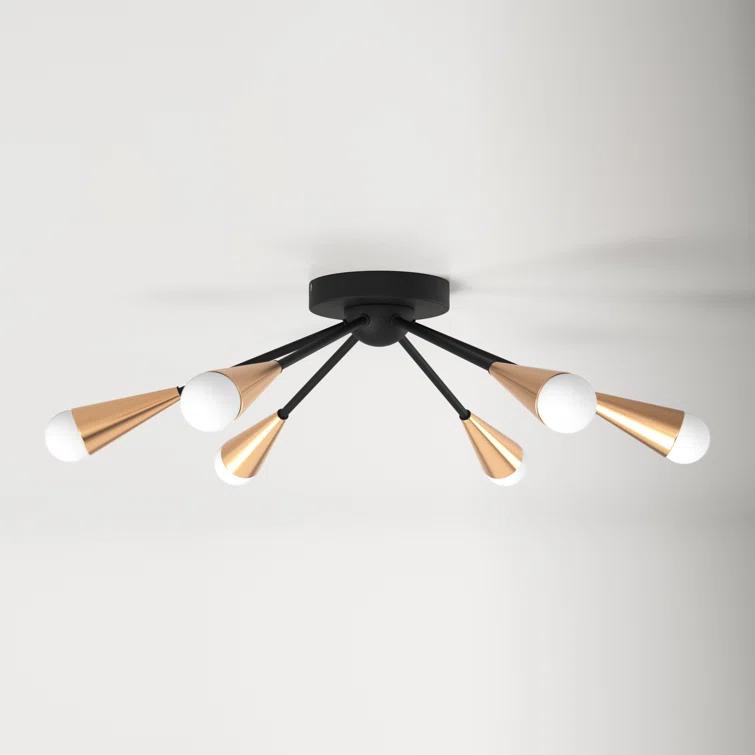 Andrea 6 Light Metal Semi Flush Mount