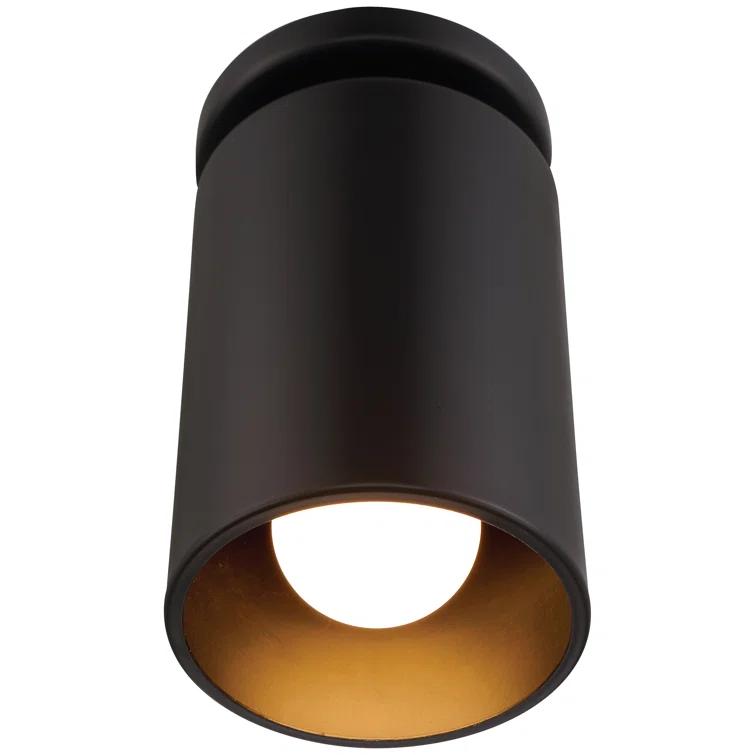 Matte Black 4.5'' W 1 - Bulb Outdoor Semi Flush Mount