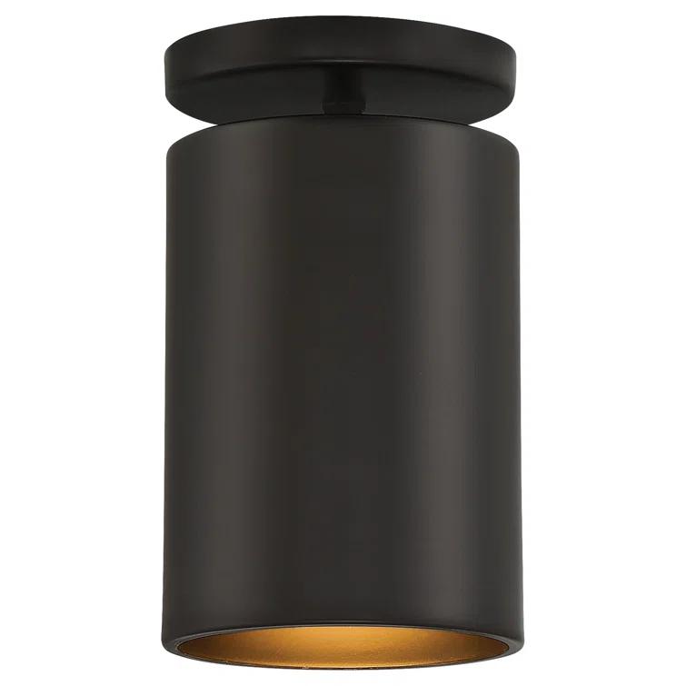 Matte Black 4.5'' W 1 - Bulb Outdoor Semi Flush Mount