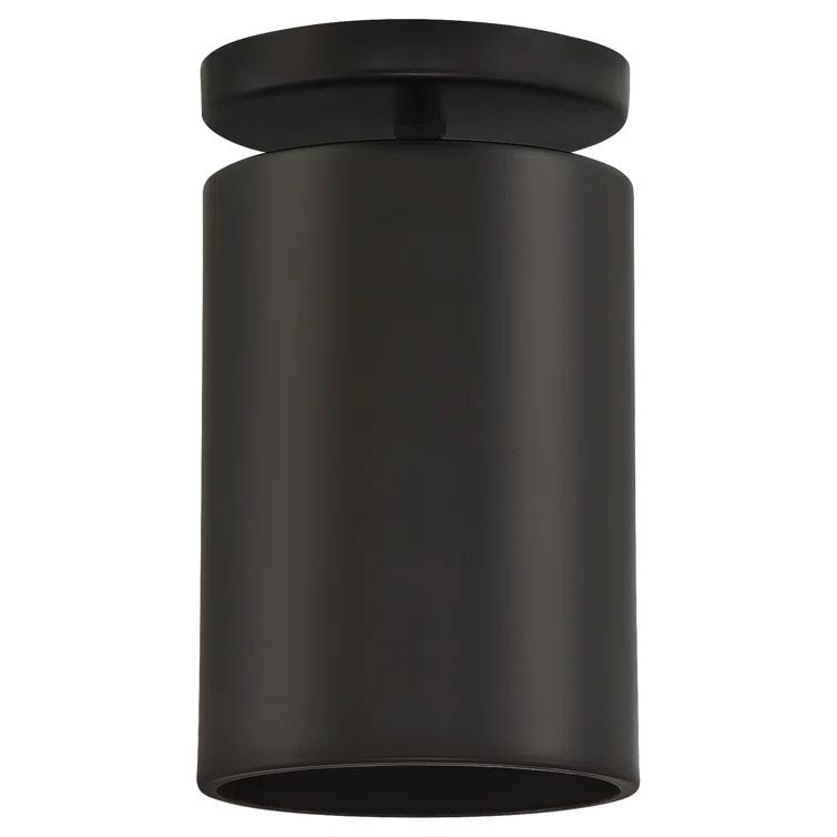 Matte Black 4.5'' W 1 - Bulb Outdoor Semi Flush Mount
