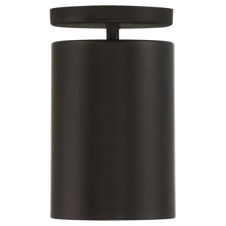 Matte Black 4.5'' W 1 - Bulb Outdoor Semi Flush Mount