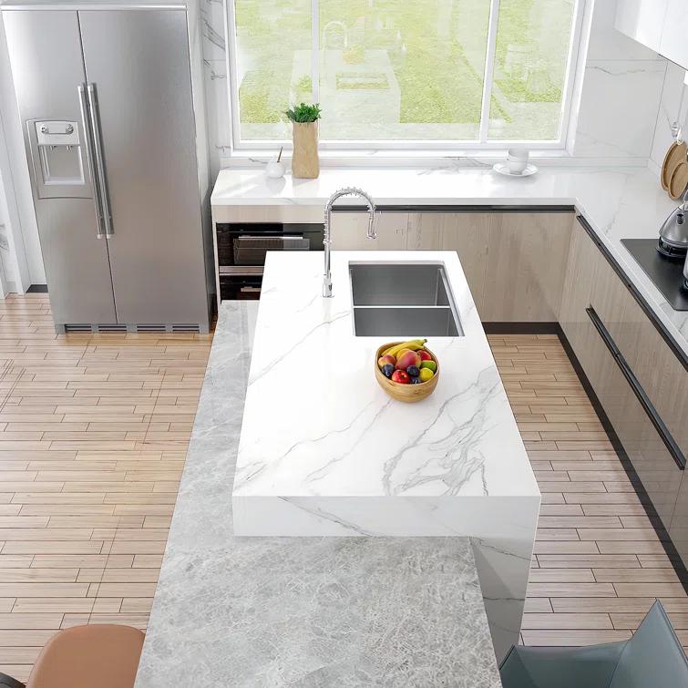 Sinber 33" Undermount Double Bowl Workstation Kitchen Sink with 304 Stainless Steel