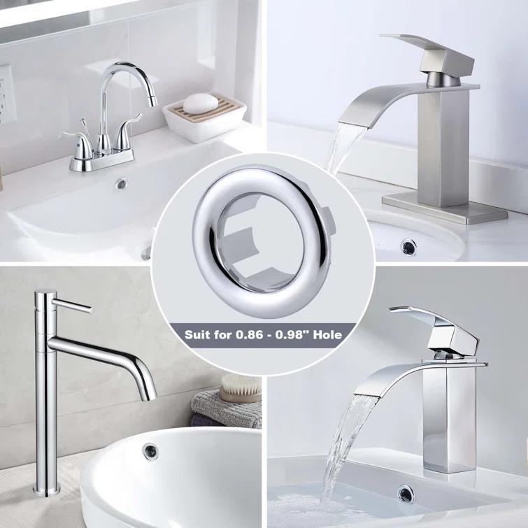 iVIGA K1003C-2 2 Pack Sink Overflow Ring Bathroom Kitchen Sink Basin Trim Overflow Cover Hole Insert Cap (Set of 2)