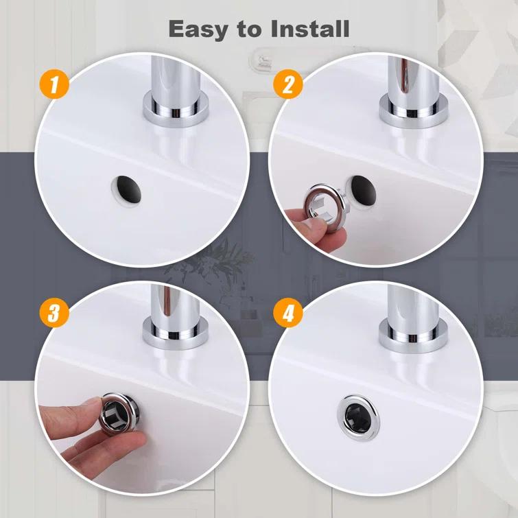 iVIGA K1003C-2 2 Pack Sink Overflow Ring Bathroom Kitchen Sink Basin Trim Overflow Cover Hole Insert Cap (Set of 2)