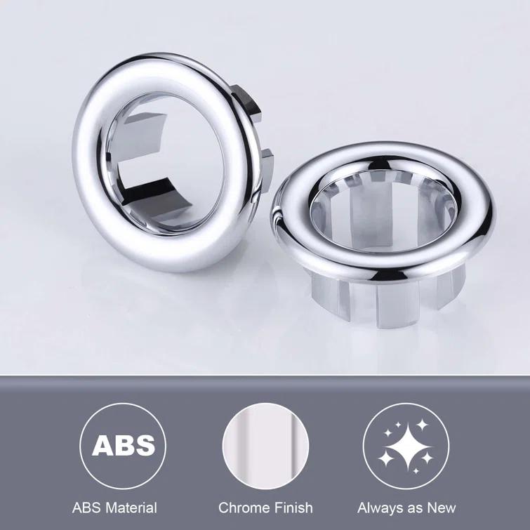 iVIGA K1003C-2 2 Pack Sink Overflow Ring Bathroom Kitchen Sink Basin Trim Overflow Cover Hole Insert Cap (Set of 2)