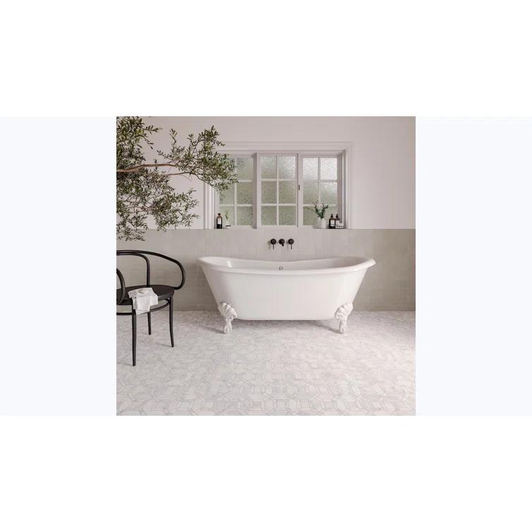 Bedrosians Monet Honed 11.75'' x 11.75'' Straight Edge Marble Mosaic Sheet Tile