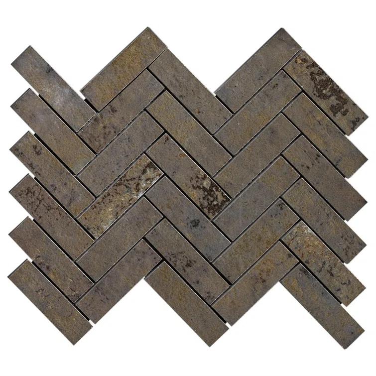 Bond Tile Ravina 10.03 in. x 10.62 in. Matte Porcelain Floor & Wall Herringbone Mosaic Tile (0.75 Sq.Ft. / Each)