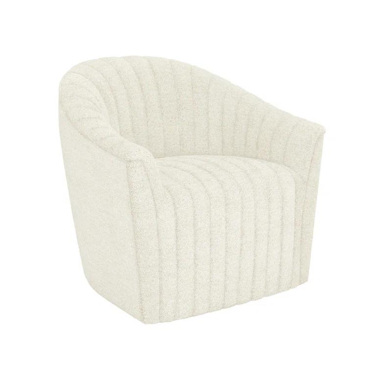 Channel Upholstered Swivel Barrel Chair