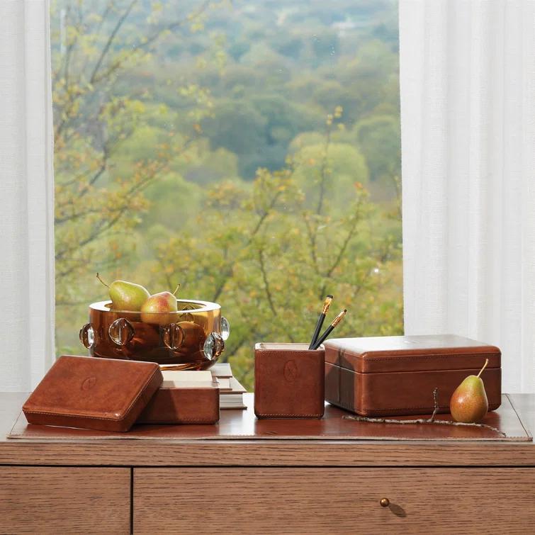 Global Views Signature Tobacco Covered Box-Lg