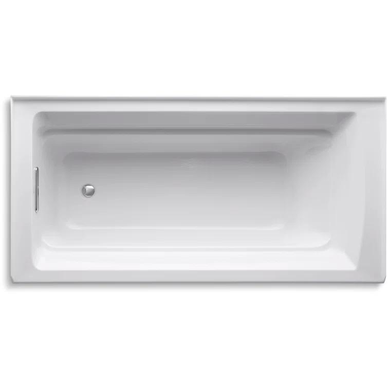 72" x 36" Acrylic Alcove Soaking Bathtub with Comfort Depth