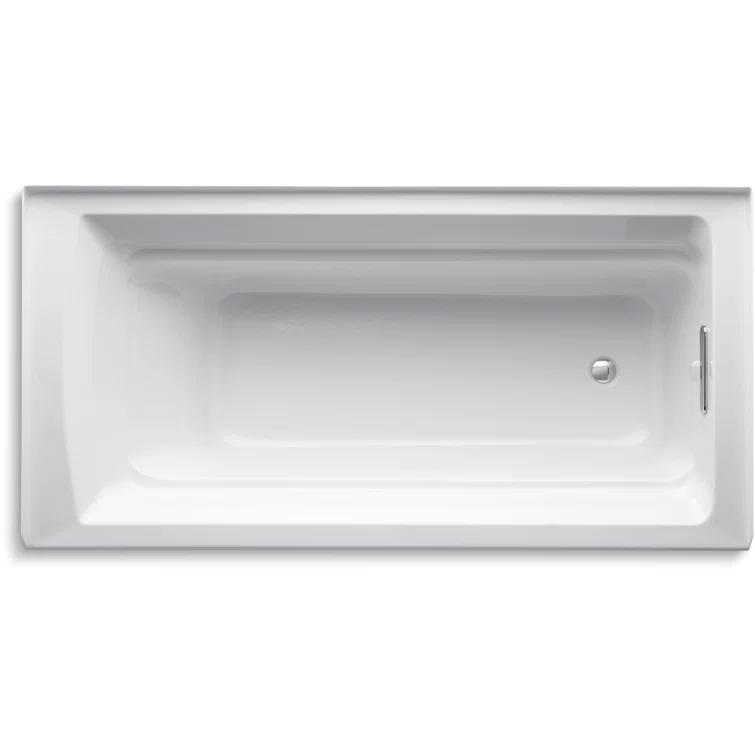 72" x 36" Acrylic Alcove Soaking Bathtub with Comfort Depth