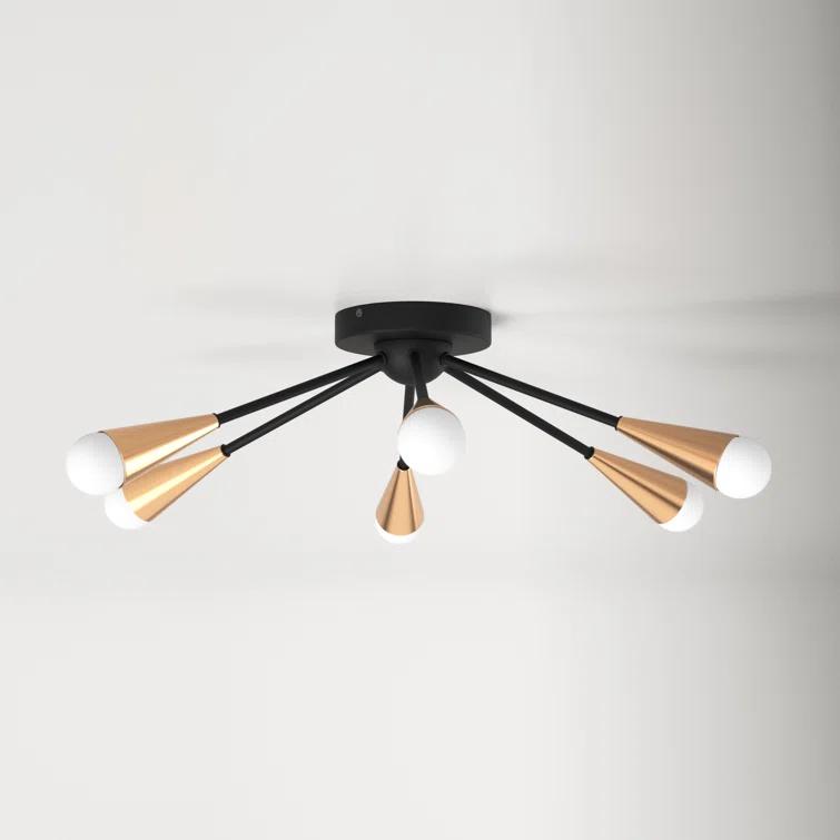 Andrea 6 Light Metal Semi Flush Mount