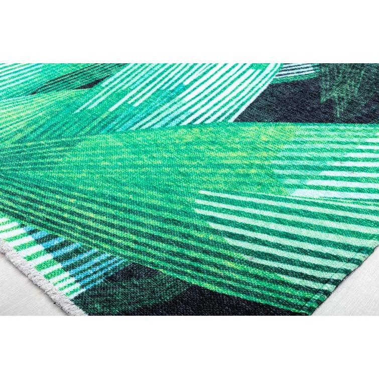 Maisie Modern Black Palm Area Rug