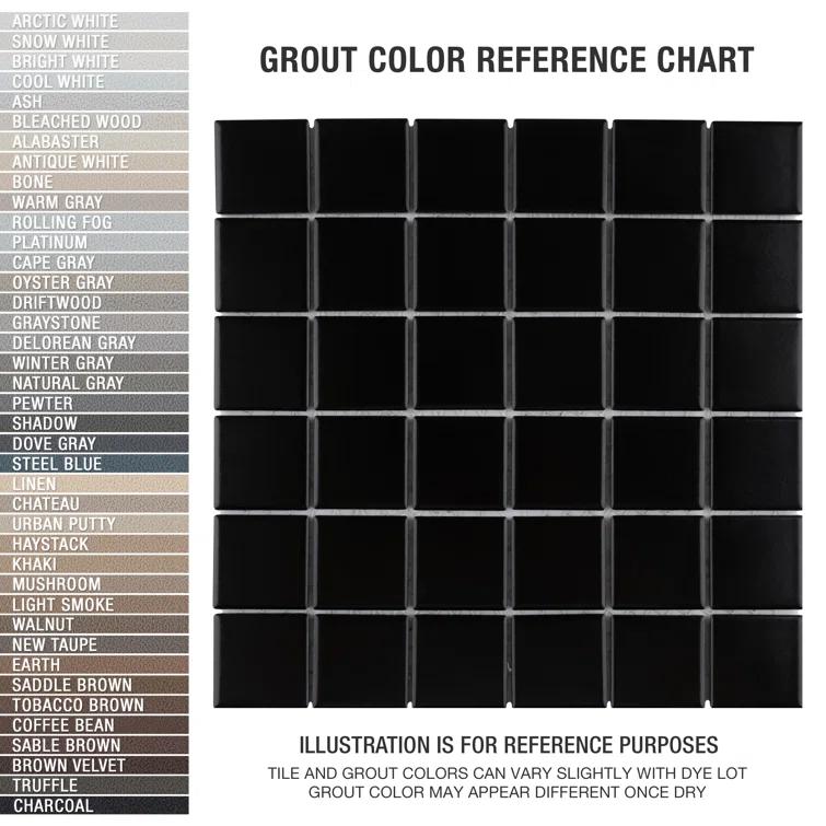 Merola Tile Metro Quad Matte Black 11-3/4" x 11-3/4" Porcelain Mosaic Floor and Wall Tile