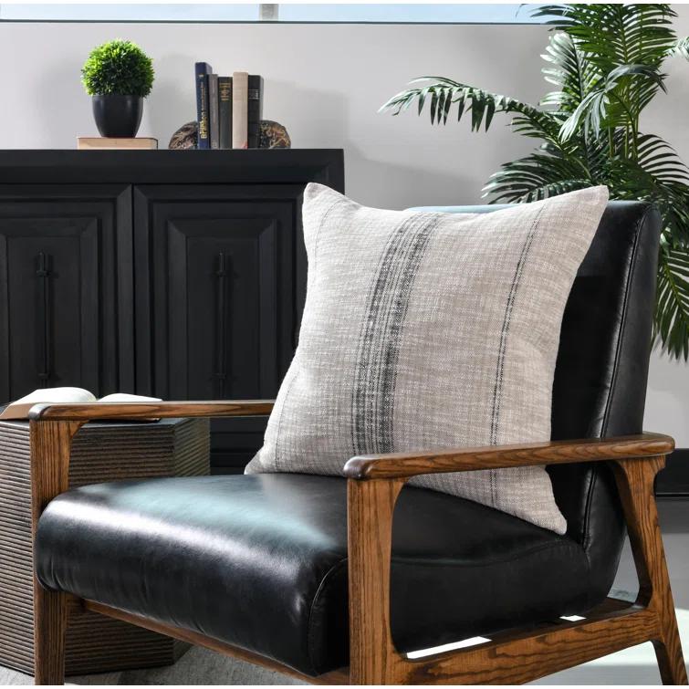 Lamina Pillow - Natural and Black / 22" x 22"