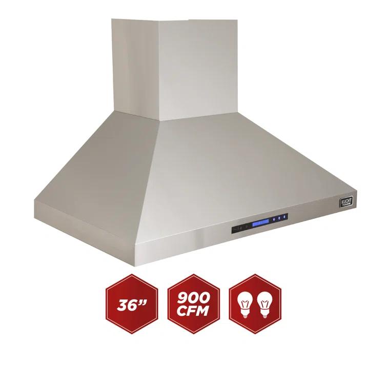 Kucht Kucht 36" Stainless Steel 900 CFM Wall Range Hood with Baffle Filter