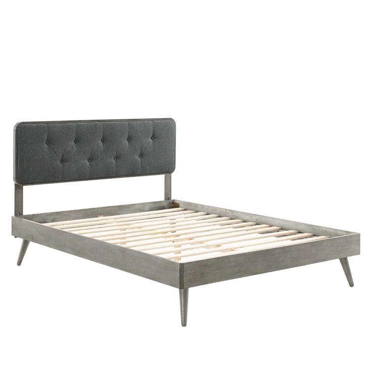 Bridgette Wood Platform Bed with Splayed Legs