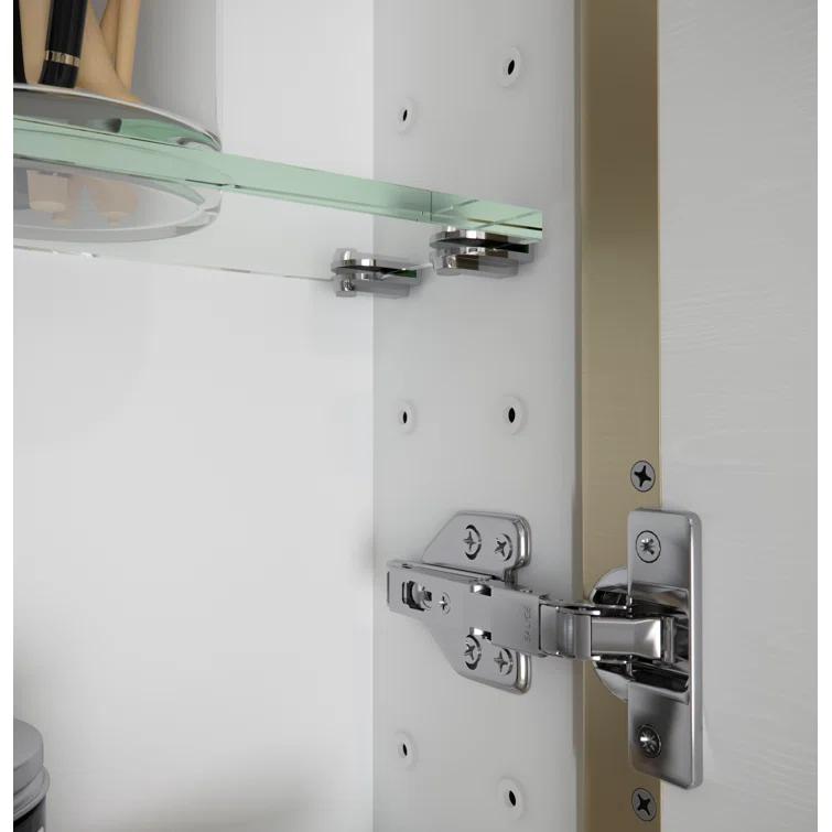 Stainless Steel Recessed Framed Single Door Medicine Cabinet with Adjustable Shelves