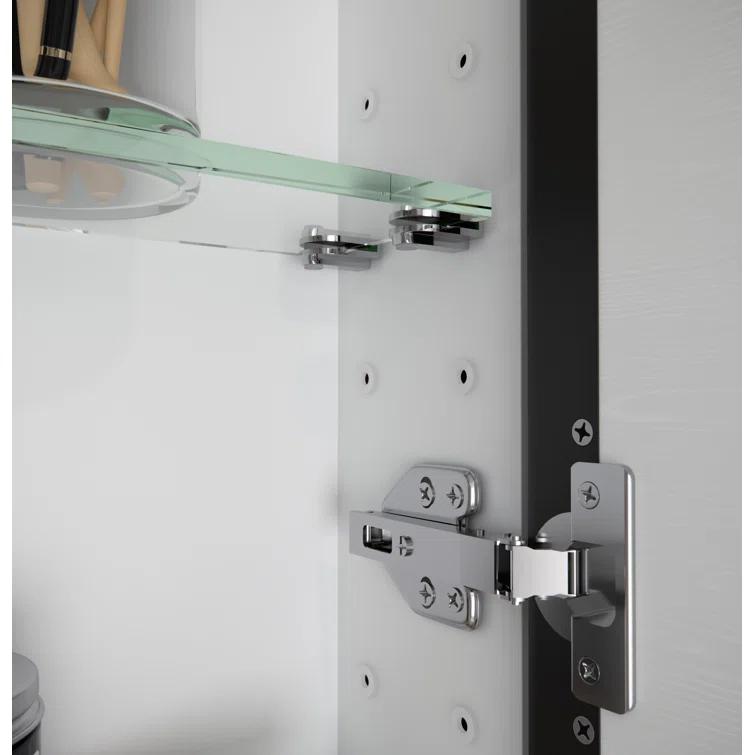 Stainless Steel Recessed Framed Single Door Medicine Cabinet with Adjustable Shelves