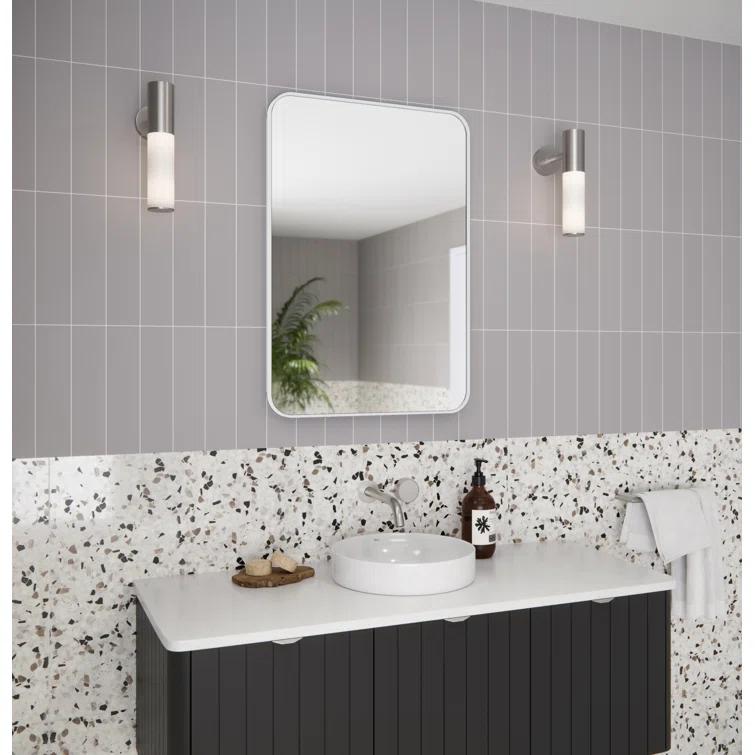 Stainless Steel Recessed Framed Single Door Medicine Cabinet with Adjustable Shelves