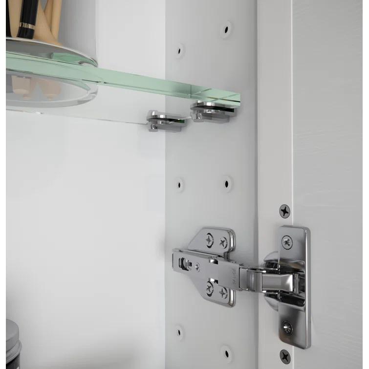 Stainless Steel Recessed Framed Single Door Medicine Cabinet with Adjustable Shelves