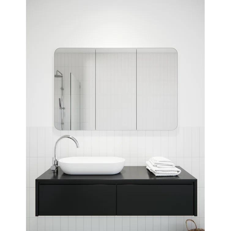 Glass Warehouse Three Door MDF Square Shape Medicine Cabinet