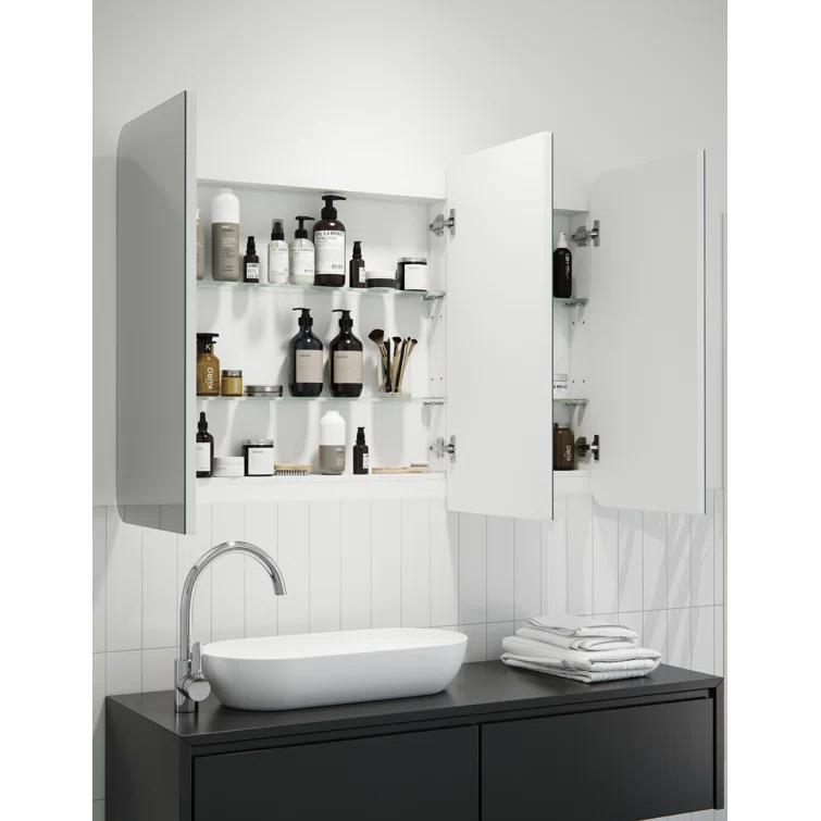 Glass Warehouse Three Door MDF Square Shape Medicine Cabinet